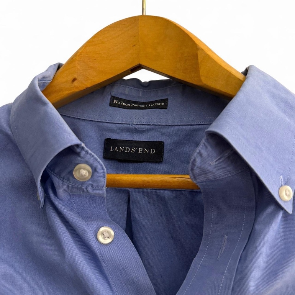 Lands' End Men's Light Blue Button Down Shirt